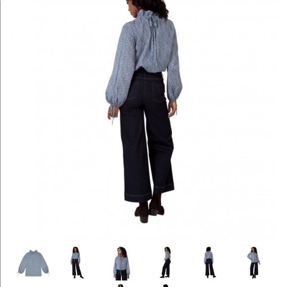 Ann Mashburn Ruffle Neck Alice Blouse Size Small - Picture 4 of 13